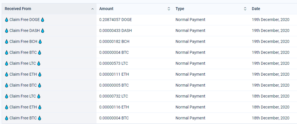 Payment Claimfreecoins