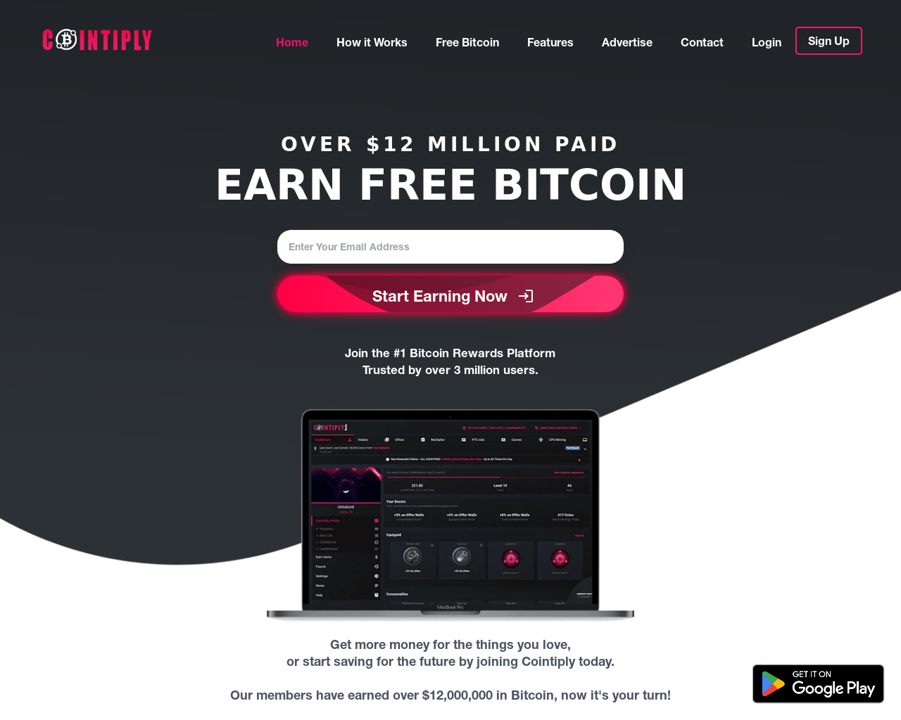 Screenshot Website Cointiply