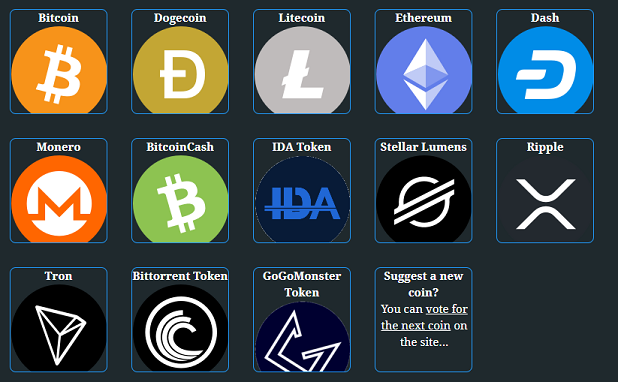 Different Cryptocurrencies