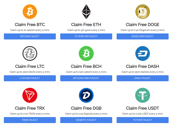 These cryptocurrencies can be earned at Claimfreecoins.