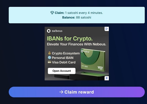 Claim Rewards Btcadspace