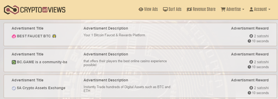 PTC-Ads Cryptoadviews