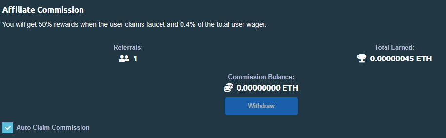 Etherking Affiliate System
